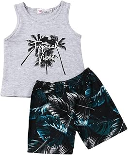 Edjude Baby Edjude Toddler Baby Boys Girl Summer Shorts Set Sleeveless T-Shirt Tank Vest Top Solid Color Shorts Pants 2Pcs Tracksuit Outfits