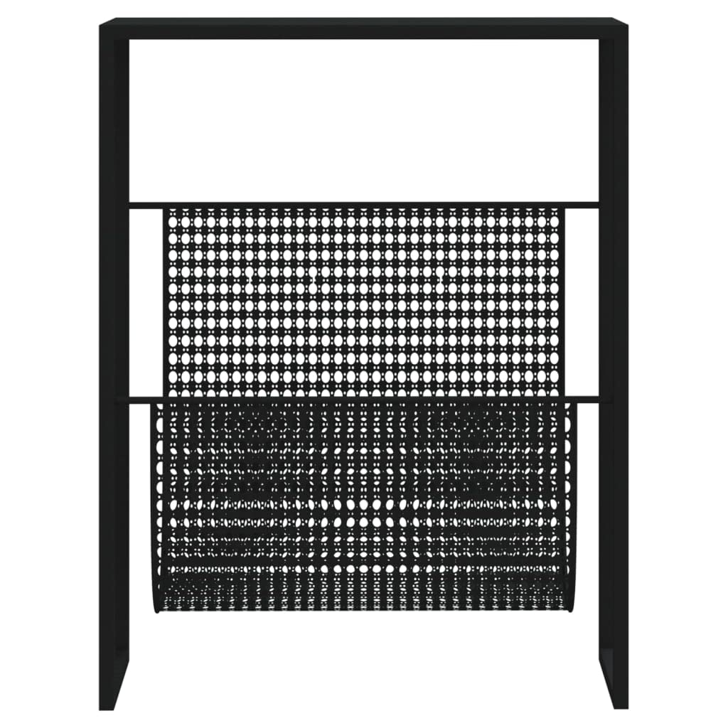 Stalowy stojak na czasopisma czarny 35x15x45 cm | Trwały organizer na książki, organizer na biurko, dekoracyjny blat stołu
