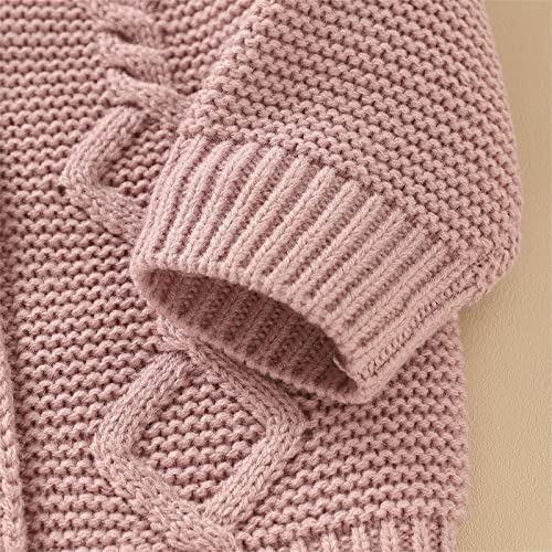 BILIKEYU Newborn Baby Girls Knitted Open Front Cardigan Long Sleeve Solid Color Casual Infant Sweater Outwear4