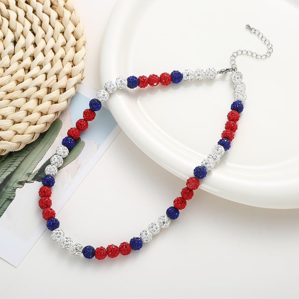 Baseball Necklace - Glitter Bling Clay Beaded Ice Collection Necklace for Men Boys Cool Gifts for Baseball Players Lovers - Image 3