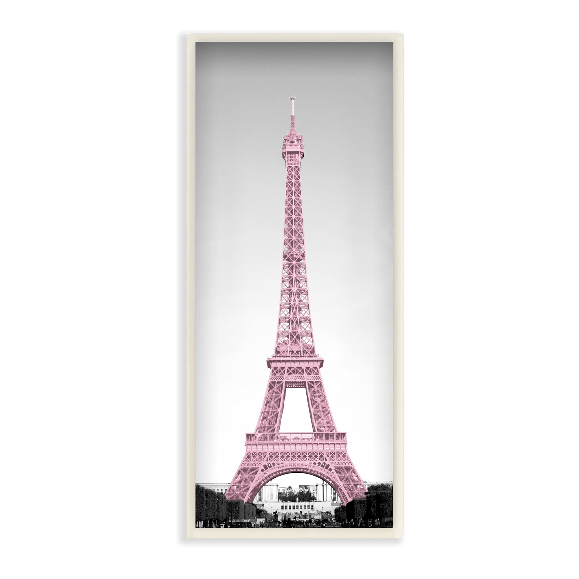 Stupell IndustriesStupell Industries French Eiffel Tower Landmark Photography Pink Parisian Pop, Design by Emily Navas Wall Plaque, 7 x 17, Grey