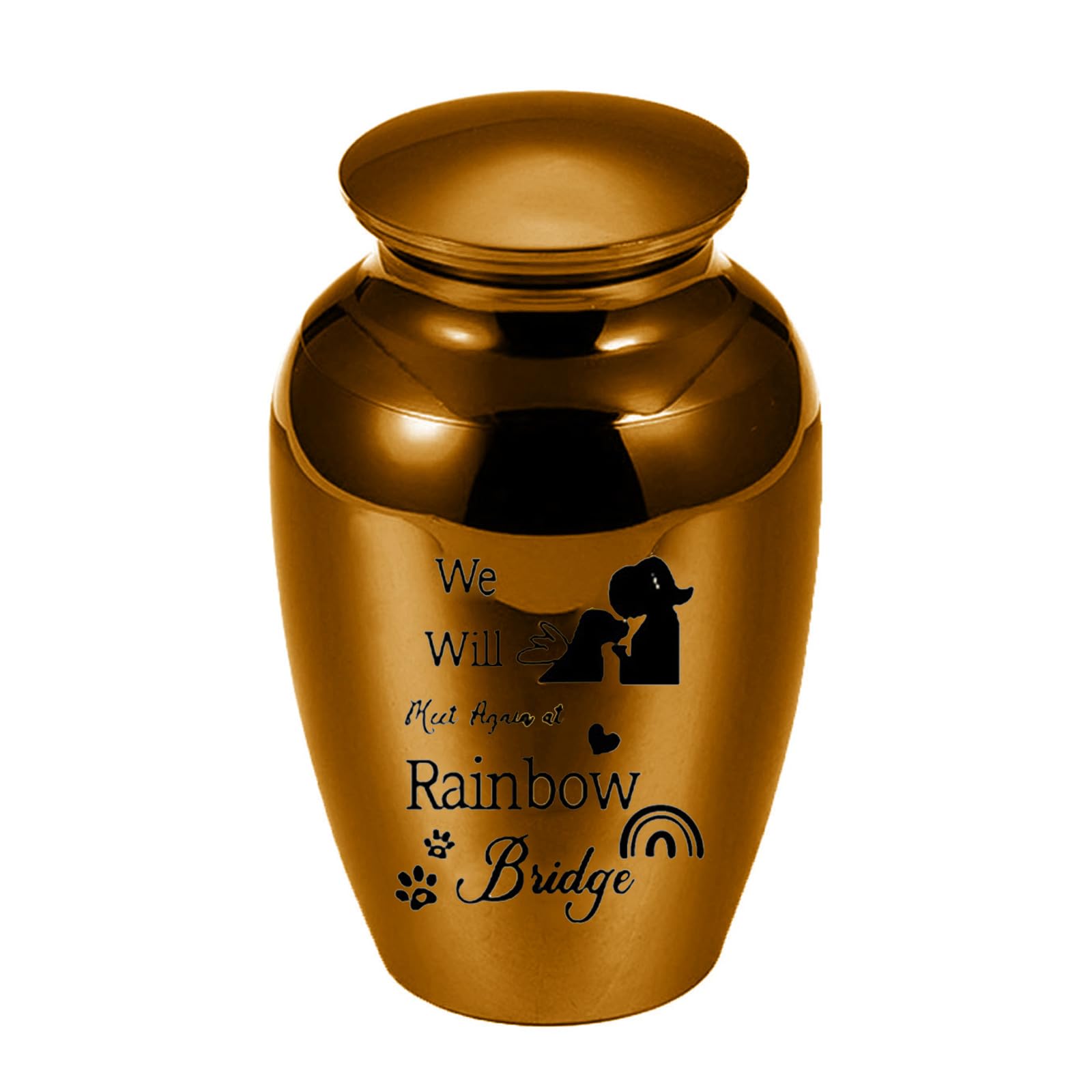 NEWFT Cats Ashes Urn Pet Cremation Urns with Memorial Word AluminumAlloy Dog Souvenir Urn Pet Dogs Memorial Pet Supplies