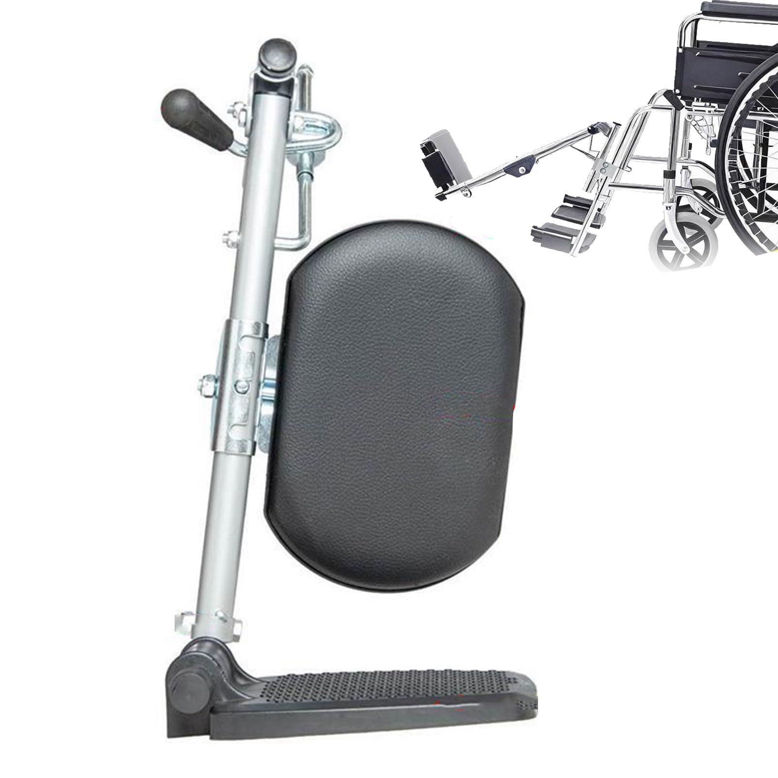 OZTYSGXM Universal Wheelchair Elevating Legrests Multifunctional Composite Footplates with Padded Calf Pads, Easy to Clean & Installation, Fits Most Standard wheelchairs of All Brands,Right