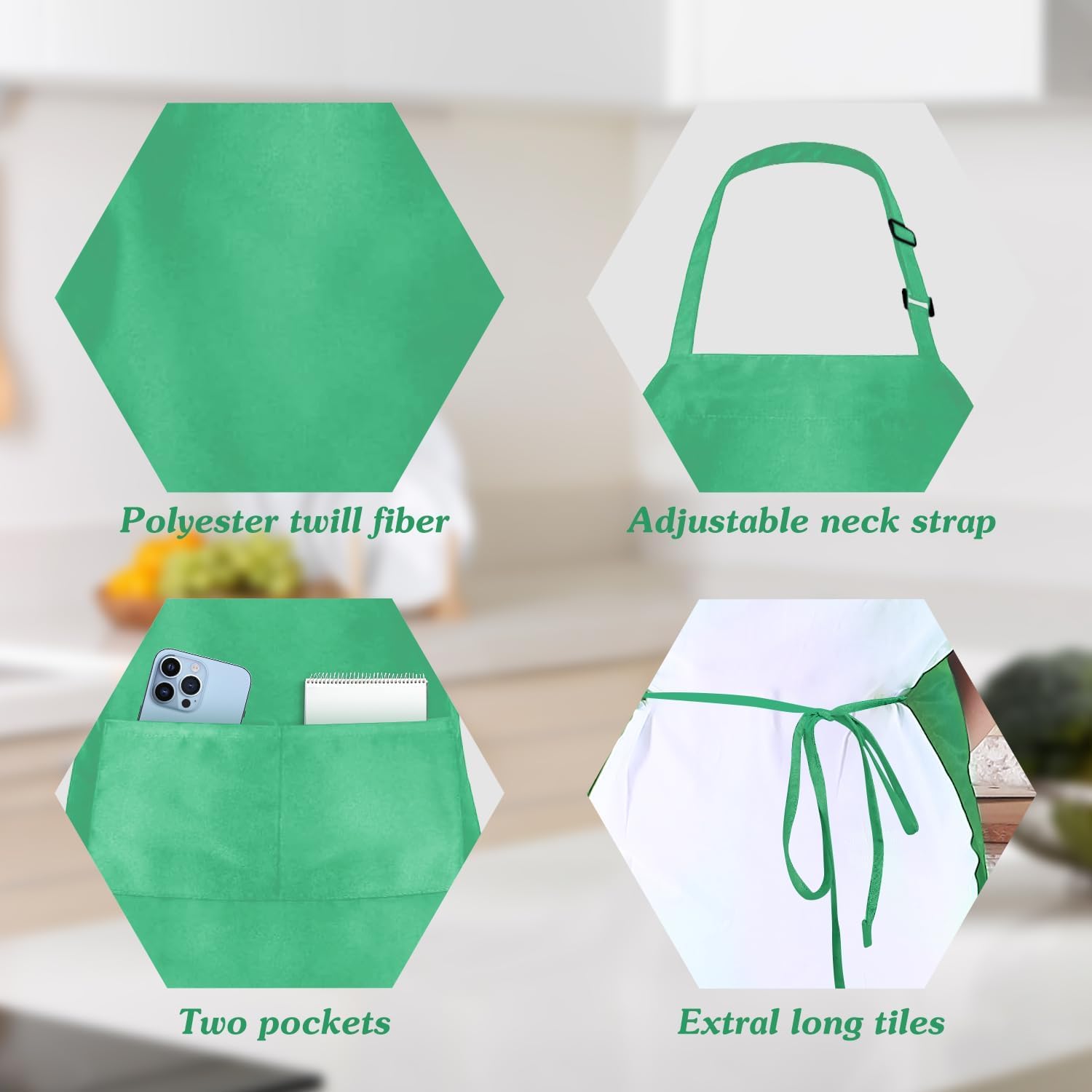 10/20 PCS Plain Bib Aprons Bulk, Adjustable Colorful Aprons with 2 Pockets for Painting Crafting BBQ Cooking