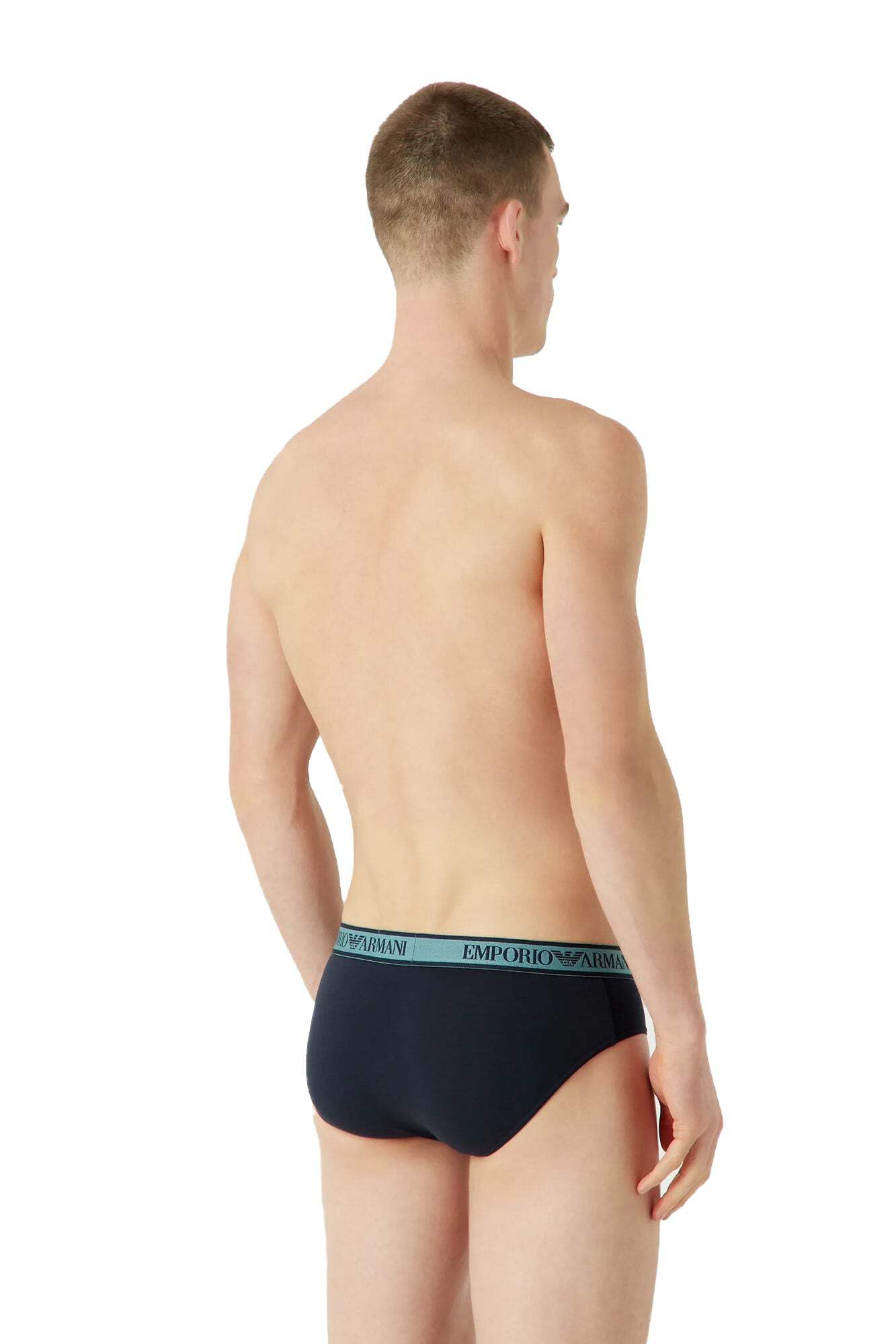 Emporio Armani Underwear Men's 3-Pack Core Logoband Brief, Slip Boxer Uomini, Marine/Marine/Marine,