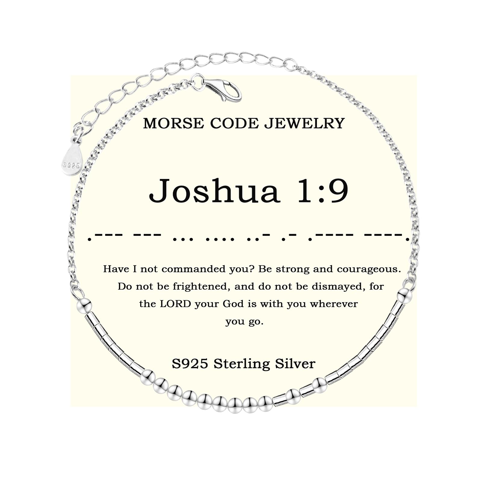 Bible Verse Morse Code Bracelet: S925 Sterling Sliver Scripture Bracelets