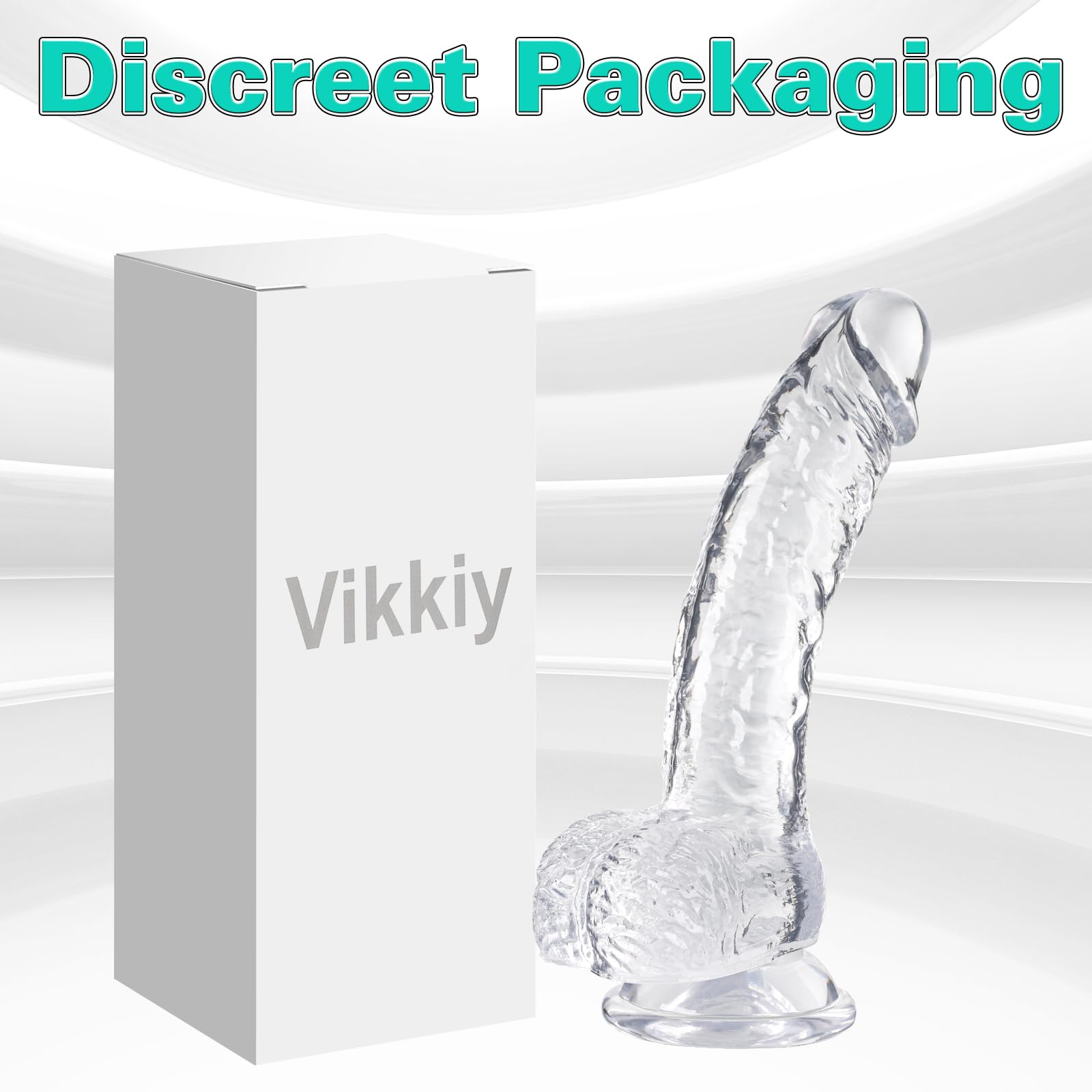 Clear Realistic Dildo, 7.3 Inch Feels Like Skin Body-Safe Material, with Strong Suction Cup for Hands-Free Play, Adult Sex Toys Suitable for Women Men Gay & Couple: L1 Clear