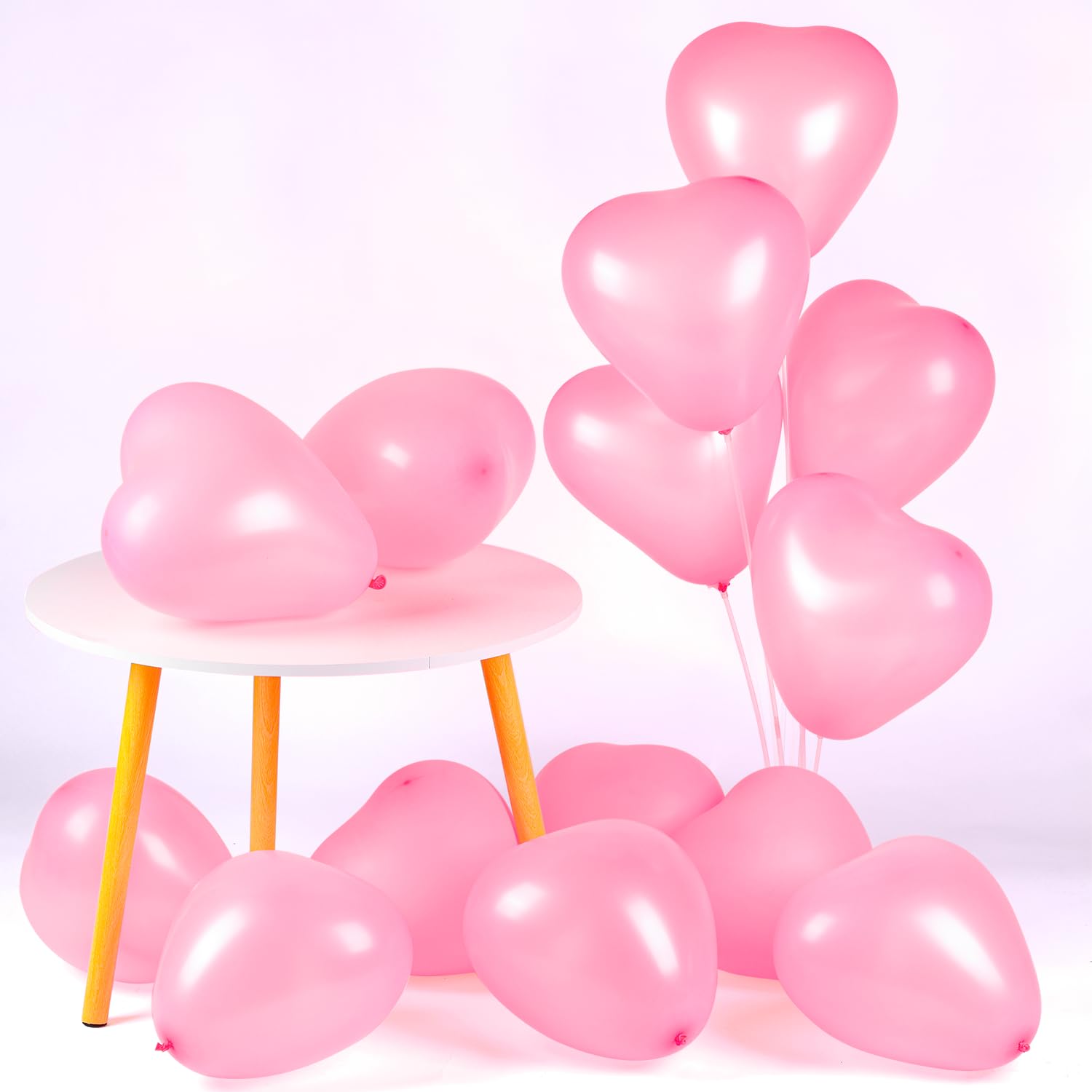 100 Pack Heart Shaped Balloons,10 Inch Latex Heart Balloons for Valentine's Day Engagement Wedding Party Decorations (Light pink)
