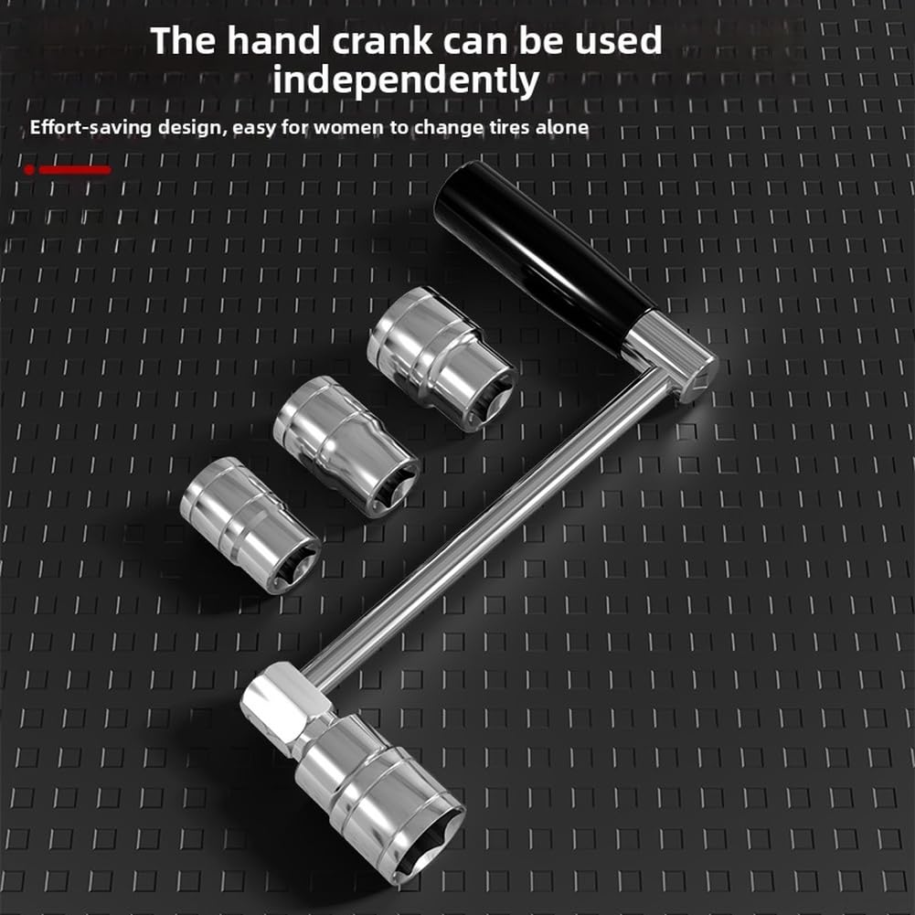 Set di chiavi a bussola per rimozione dadi da 17 19 21 22 mm strumento di cambio pneumatici per ruote auto facile smontaggio design compatto portatile ad alta resistenza acciaio 45 nero