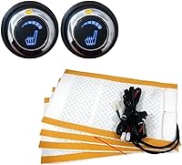 PVGVKCKKTA 12V Carbon Fiber Car Seat Heater Kit 8PCS Set with 6-Level Rotary Switches for Fast Warmth
