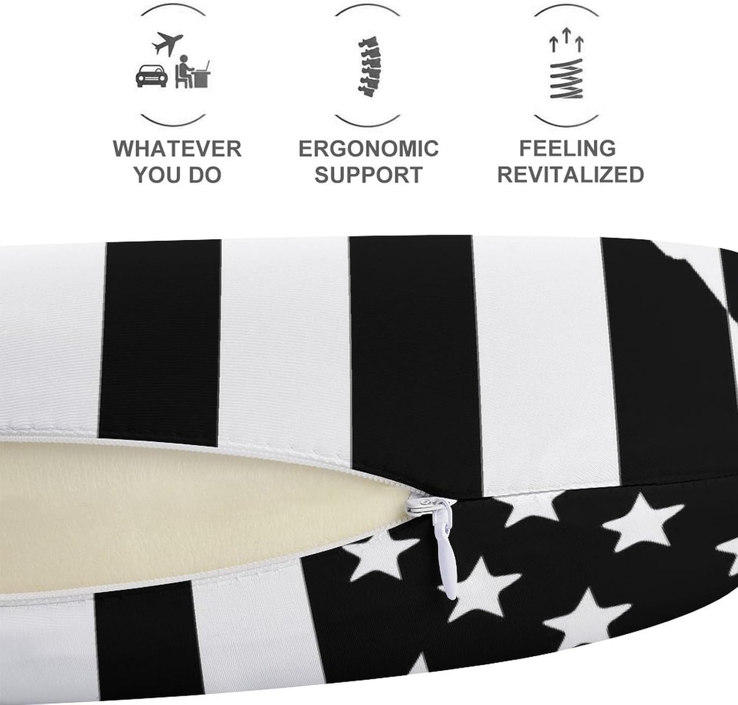 United States Flag Air Rifle Gun Memory Foam Pillows U Shaped Travel Neck Pillow