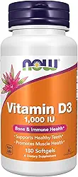 Agora alimentos, vitamina D-3, alta potência, 1.000 UI, 180 softgels
