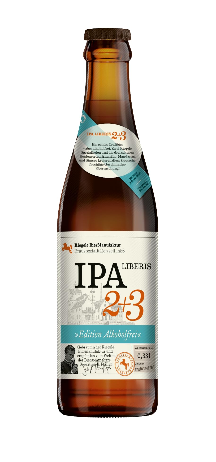 Riegele Geschenkbox IPA Liberis 2+3 - Alkoholfreies IPA, Bayerisches Craft Beer ohne Alkohol (8 x 0,33l)
