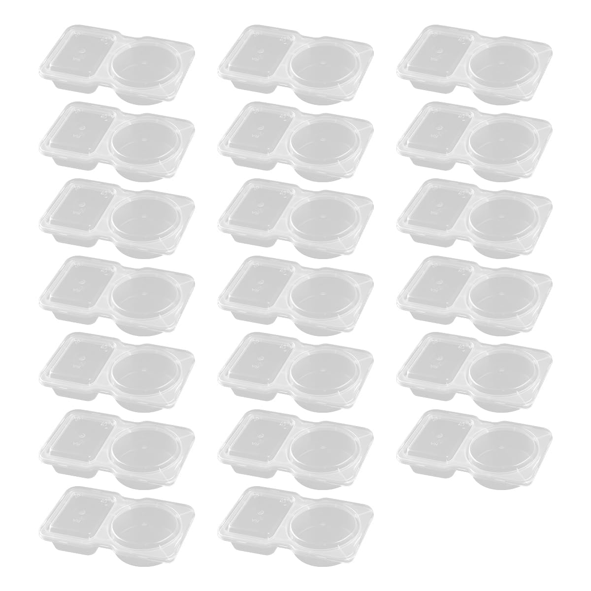 Lotsdonxia Clear 20 Pcs Reusable Snack Pots, Double-Compartment Leak-Proof Containers, Dishwasher-Safe Lunchbox Accessoriesfor Crisps, Dips And Meal Prep