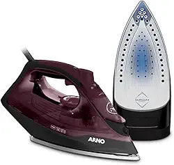 Ferro a Vapor Arno Ultragliss com Base Durilium Airglide, deslizamento mais rápido e maior resistência, 1520W, Vinho, FMV 110V