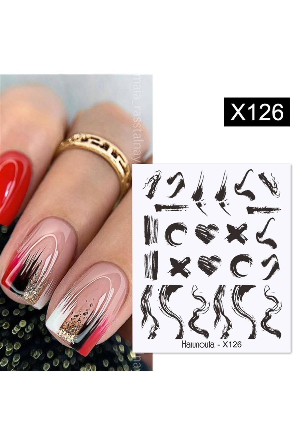 Tırnakmania Su Transferli Nail Art Sticker X126 (53622-2) 3960