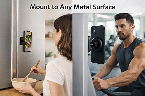 Miniatura 9 de Soporte magnético para teléfono para carrito de golf, soporte de teléfono de rotación de 360° con imán fuerte, compatible con MagSafe iPhone 12-17 y