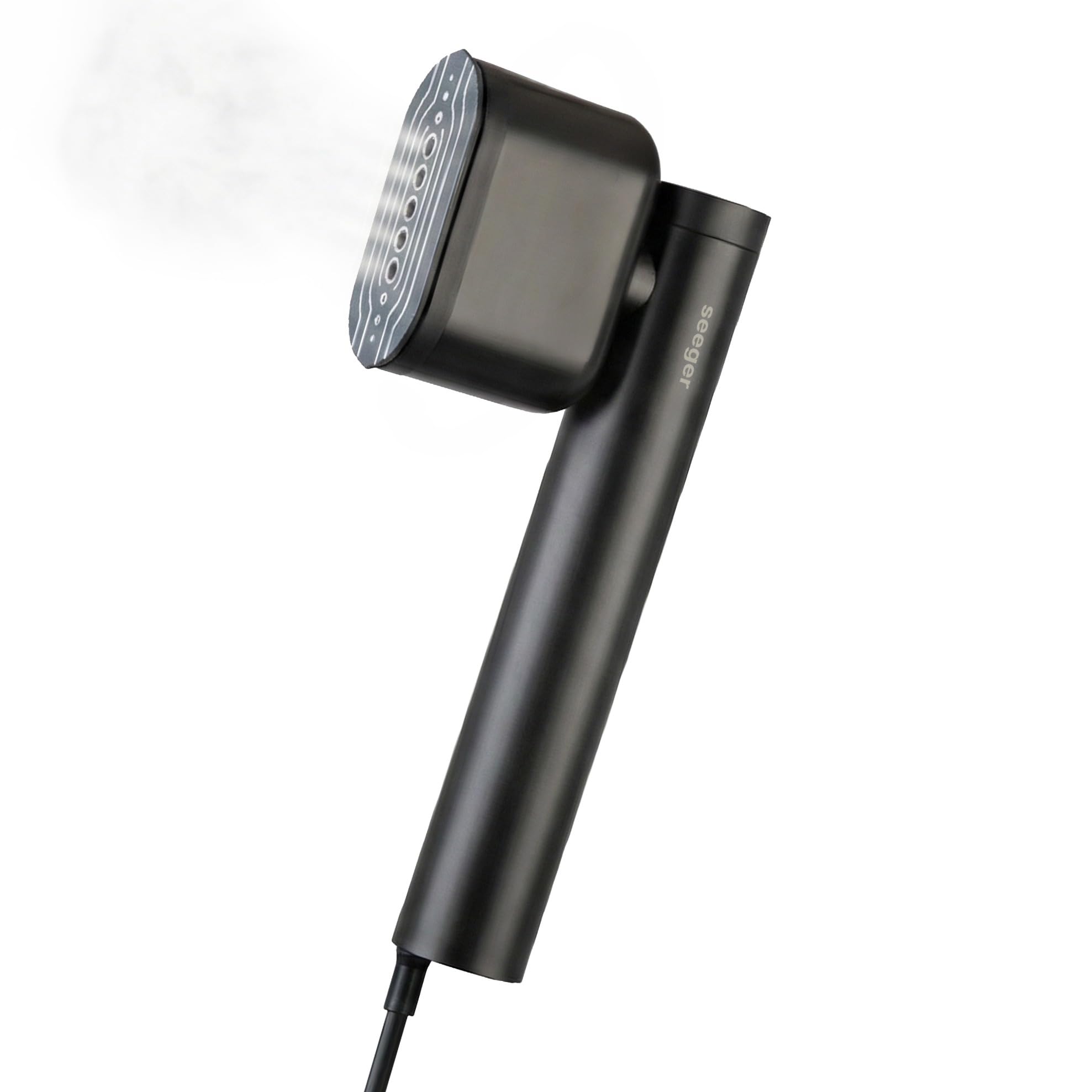 Seeger Dampfglätter, Tragbarer & Handlicher Reisedampfglätter | 2-in-1 Steamer, 120ml Wassertank, Schwarz, SGR3001BK