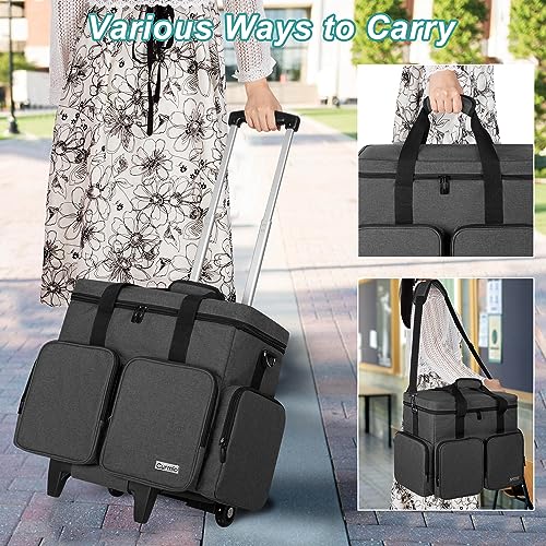 CURMIO Rolling Teacher Tote Black