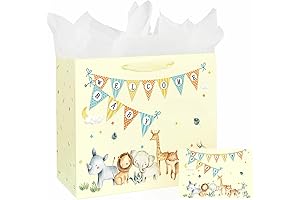 13" Large Baby Shower Gift Bag with Tissue Paper and Greeting Card