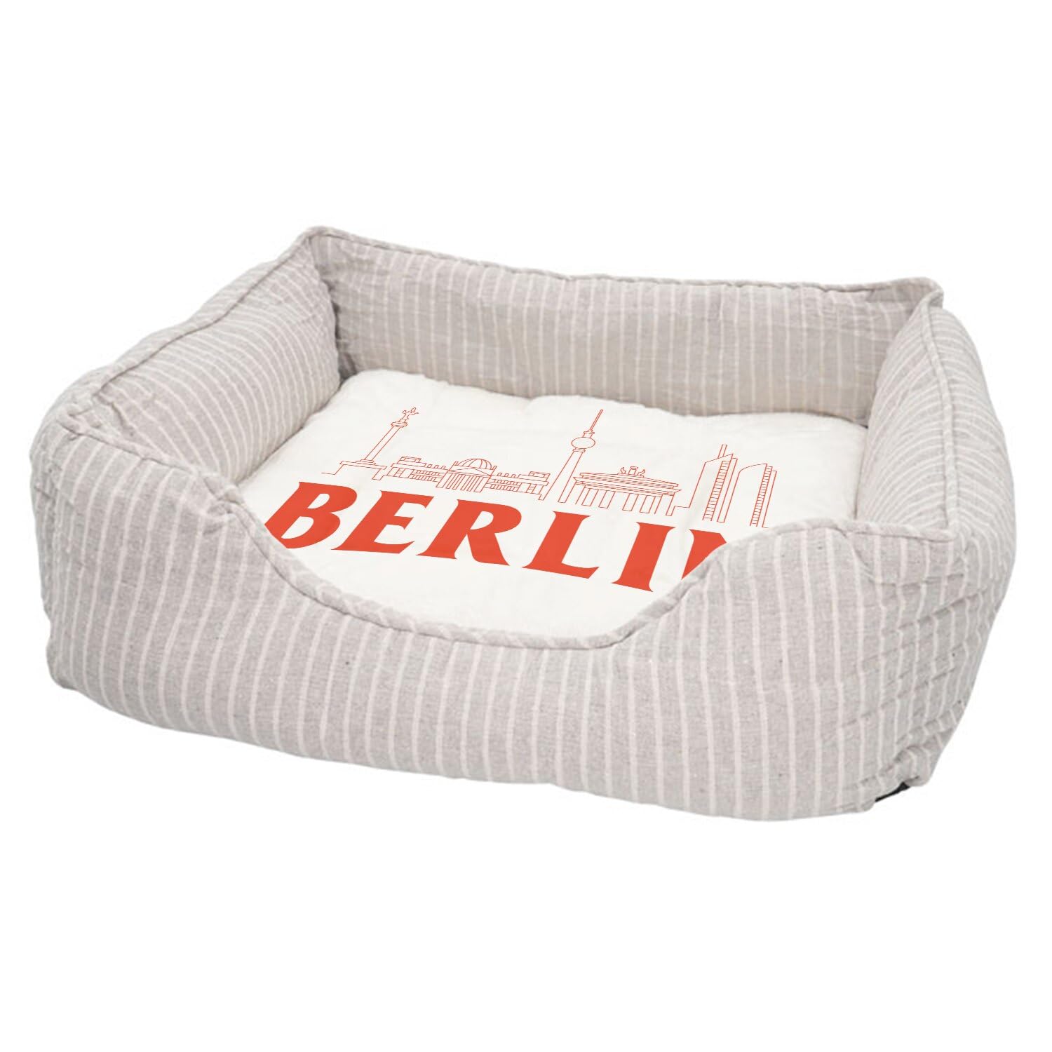 Panier pour chien et chat Berlin motif voyage lit dehoussable