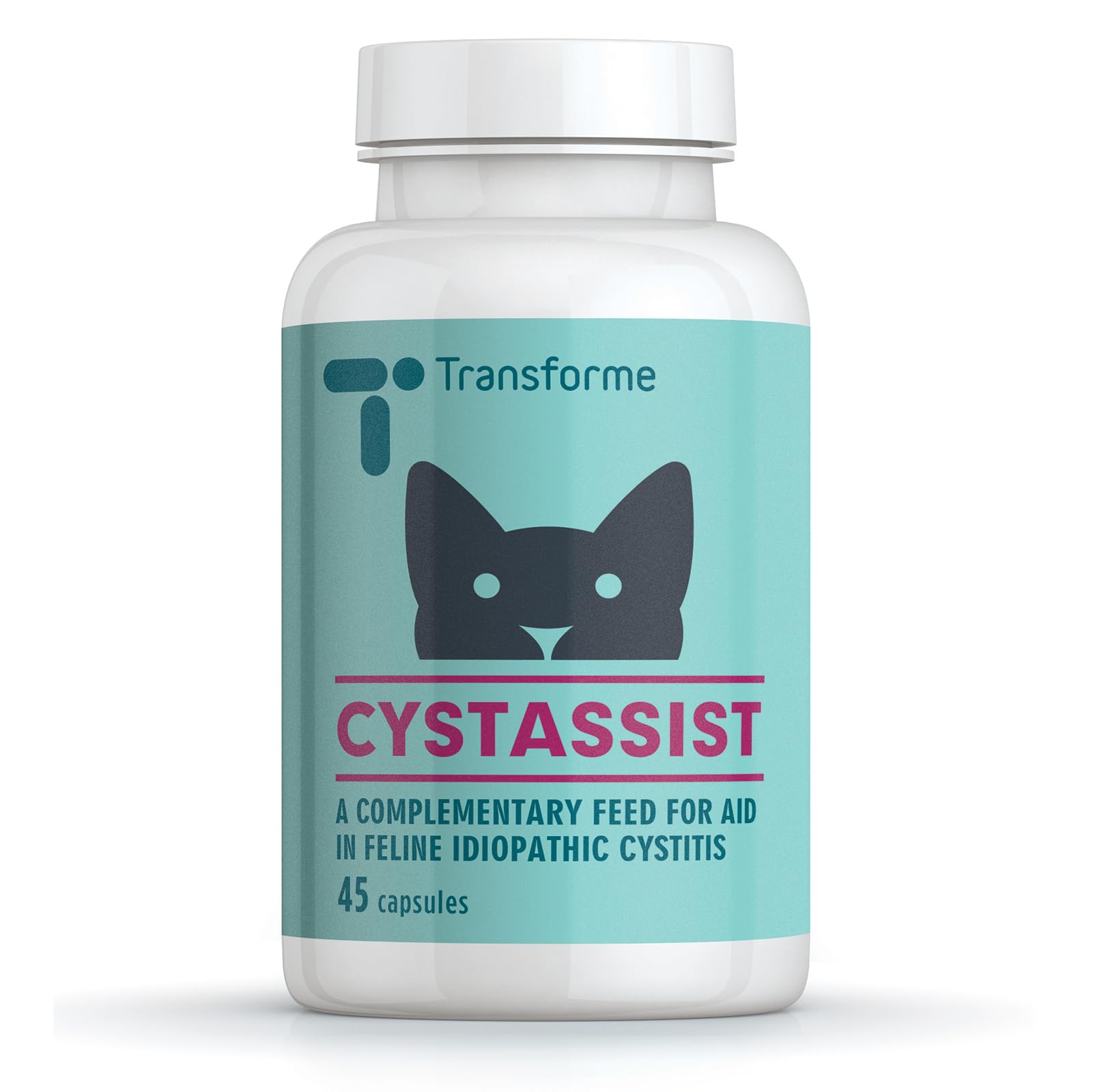 Cystassist, Feline Urinary Tract Supplement, Support for Cats of All Ages, 45 Capsules, by Transforme