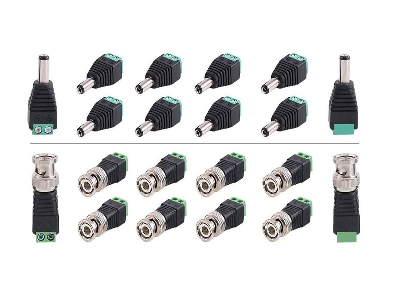 Gajrup Male DC Power Connector, BNC Male Baloon Connector for Led Strip CCTV Security Camera Cable Wire Ends Plug Barrel Adapter - 10 x Male DC + 10 x Male BNC -Pack of 10-Black (B0BKWPCH8N) Amazon Price History, Amazon Price Tracker