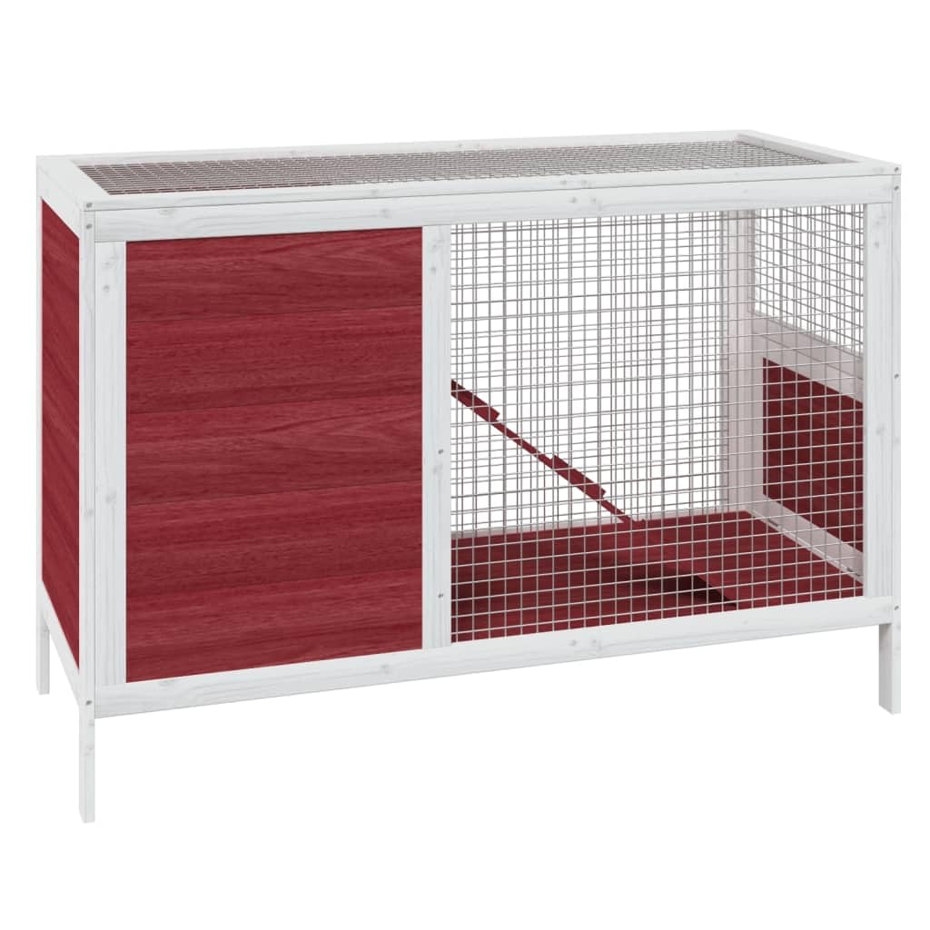Conejera de Madera Maciza de Pino Mocha 103x44x69,5 cm, LAPOOH Jaula Cobaya, Jaulas para Conejos, Jaula Hamster, Casa Conejo, Casita Conejo, Nido Conejo