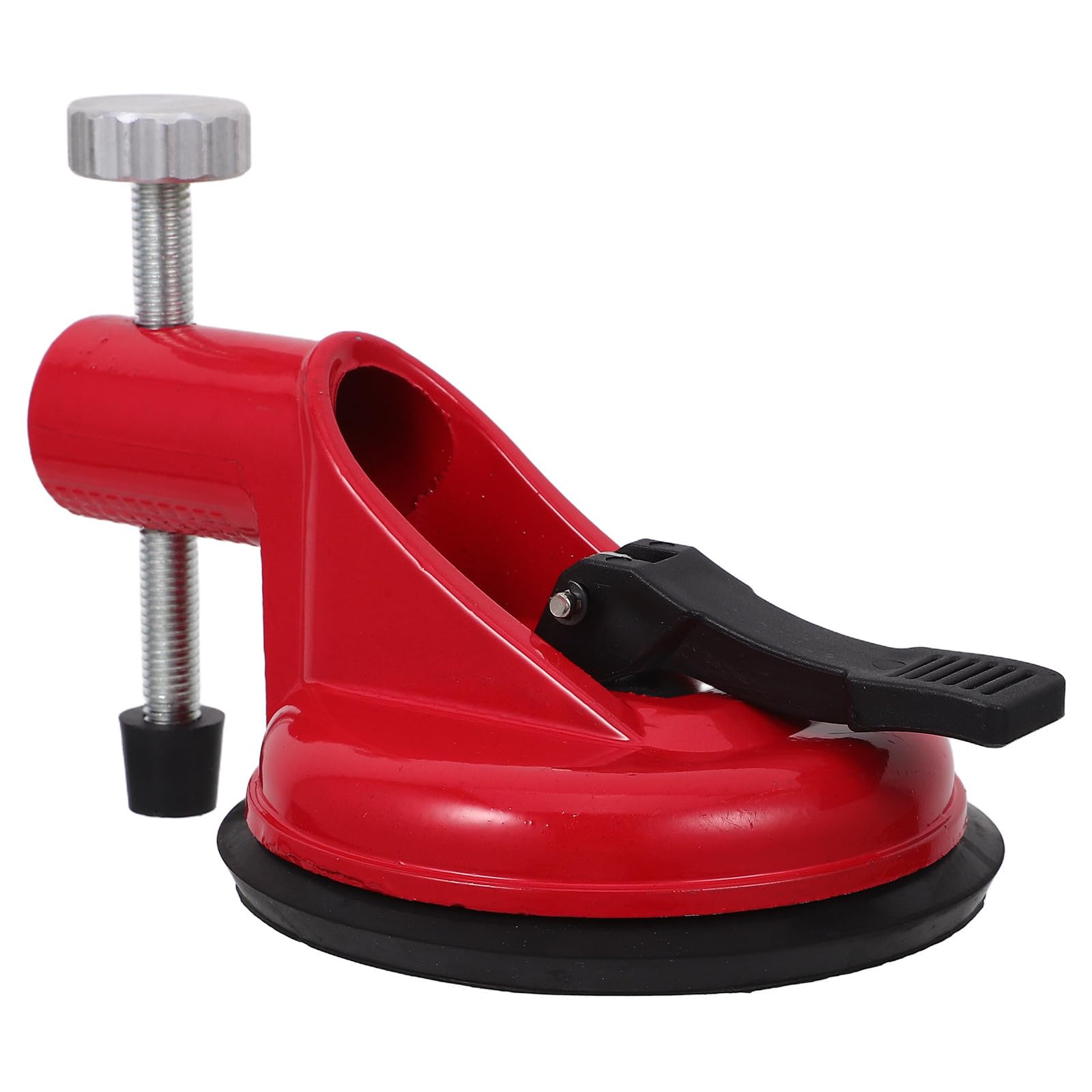 Red Tile Leveling Suction Cup Lifter with Adjustable Knob Iron Rubber | Polished Metal and Tiles, for Smooth Surfaces, Construction Use, Stabilizing Levels