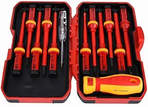 Conjunto de chaves de fenda de isolamento, conjunto de 13 peças de chave de fenda de plástico com isolamento, kit de chave de fenda Phillips e chaves de fenda para eletricista (Julydream)