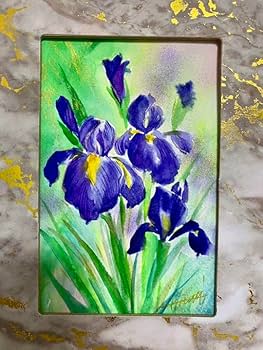 菖蒲　水彩画　原画 Amazon.co.jp: 菖蒲の花 水彩画 絵画 : おもちゃ