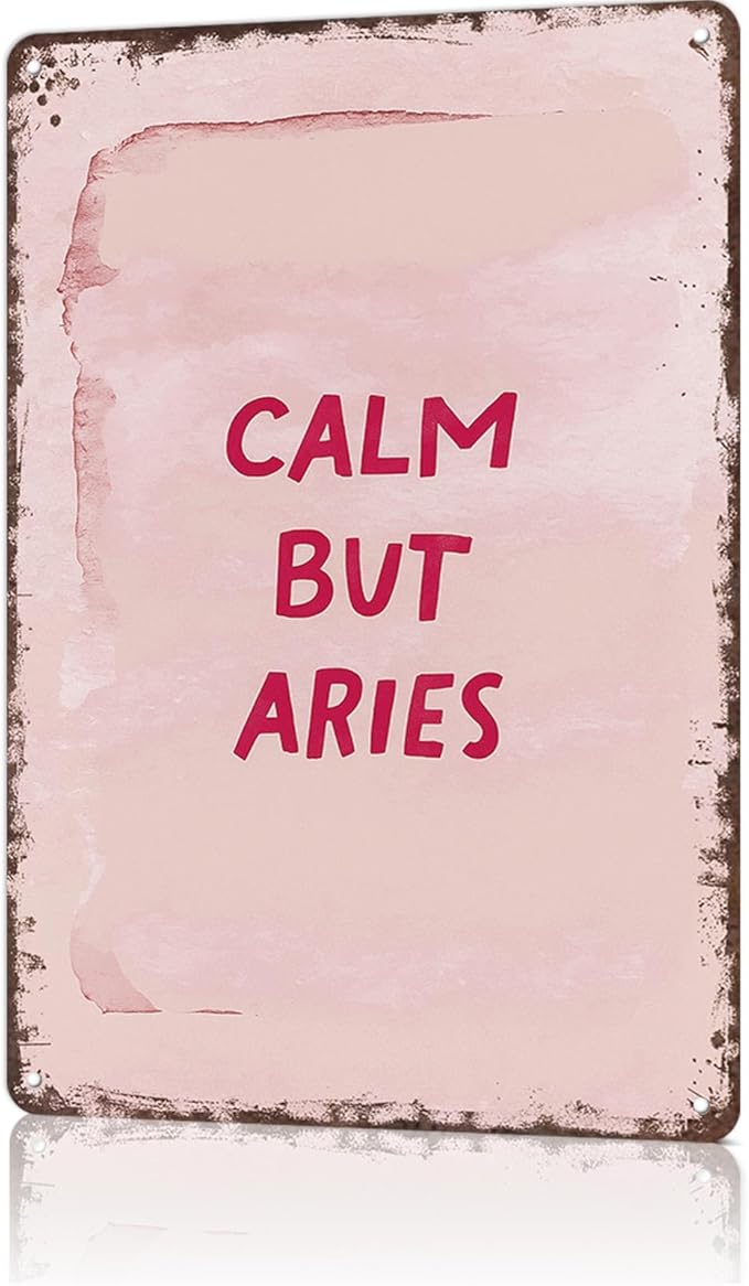 Vintage Metal Tin Sign Aluminum Aries Posters Wall Art for Dorm Home Office Room Decor 8X12inch