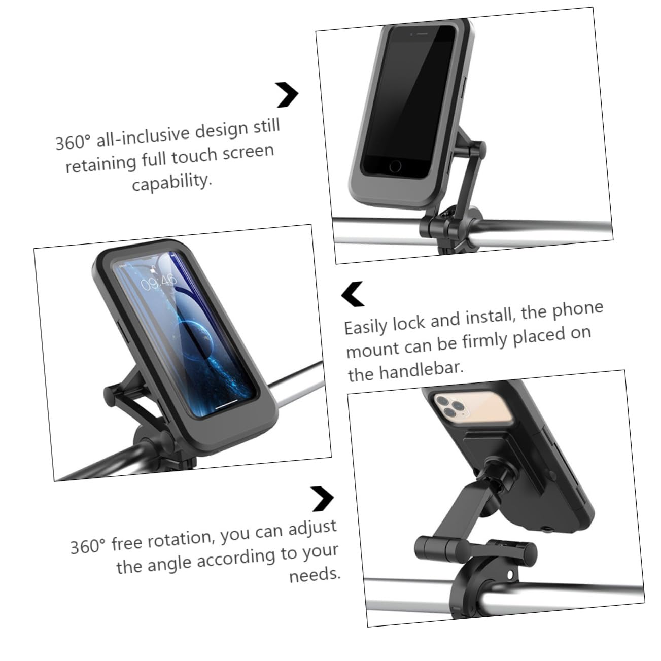 1pezzi Supporto Smartphone Per Bicicletta e Supporto Per Navigazione Con Rotazione Montaggio Facile Su Manubrio Compatibile Con Tutti Gli Smartphone