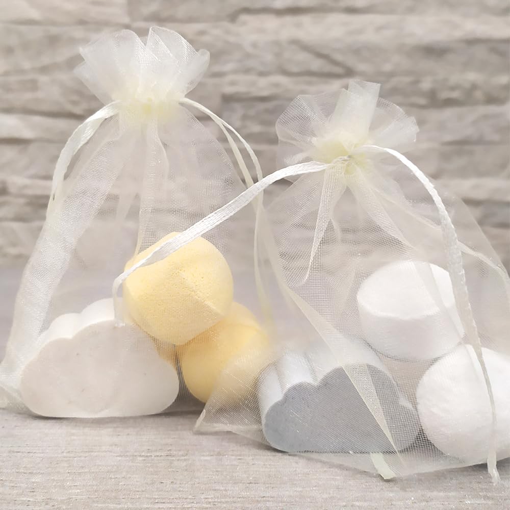 Pack ahorro 25 uds. jabones aromáticos con forma de nube - Detalle para eventos - Regalo original para invitados - Boda, bautizo, comunión - Jabón glicerina con aroma a Herbal