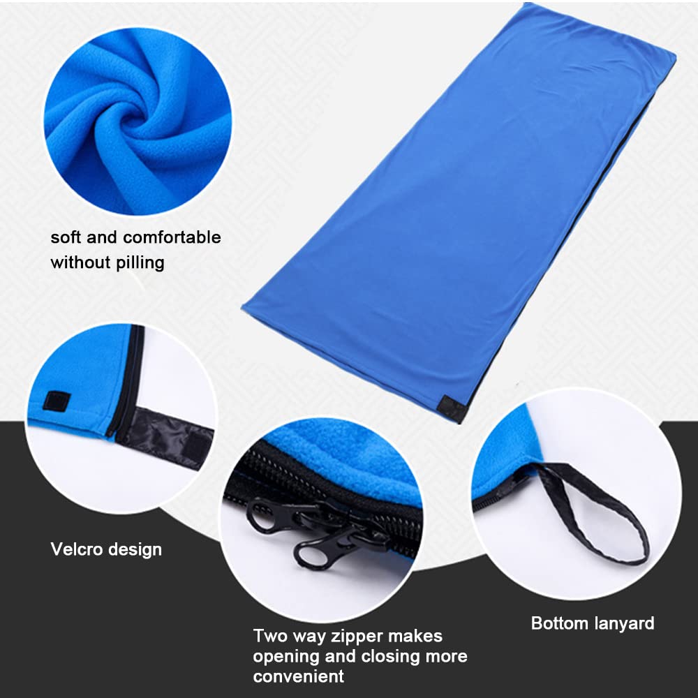 Sacco a pelo in pile di alta qualità, 1,8 m x 0,8 m, con custodia, disponibile in verde scuro, caffè, grigio, blu reale per il massimo comfort e calore