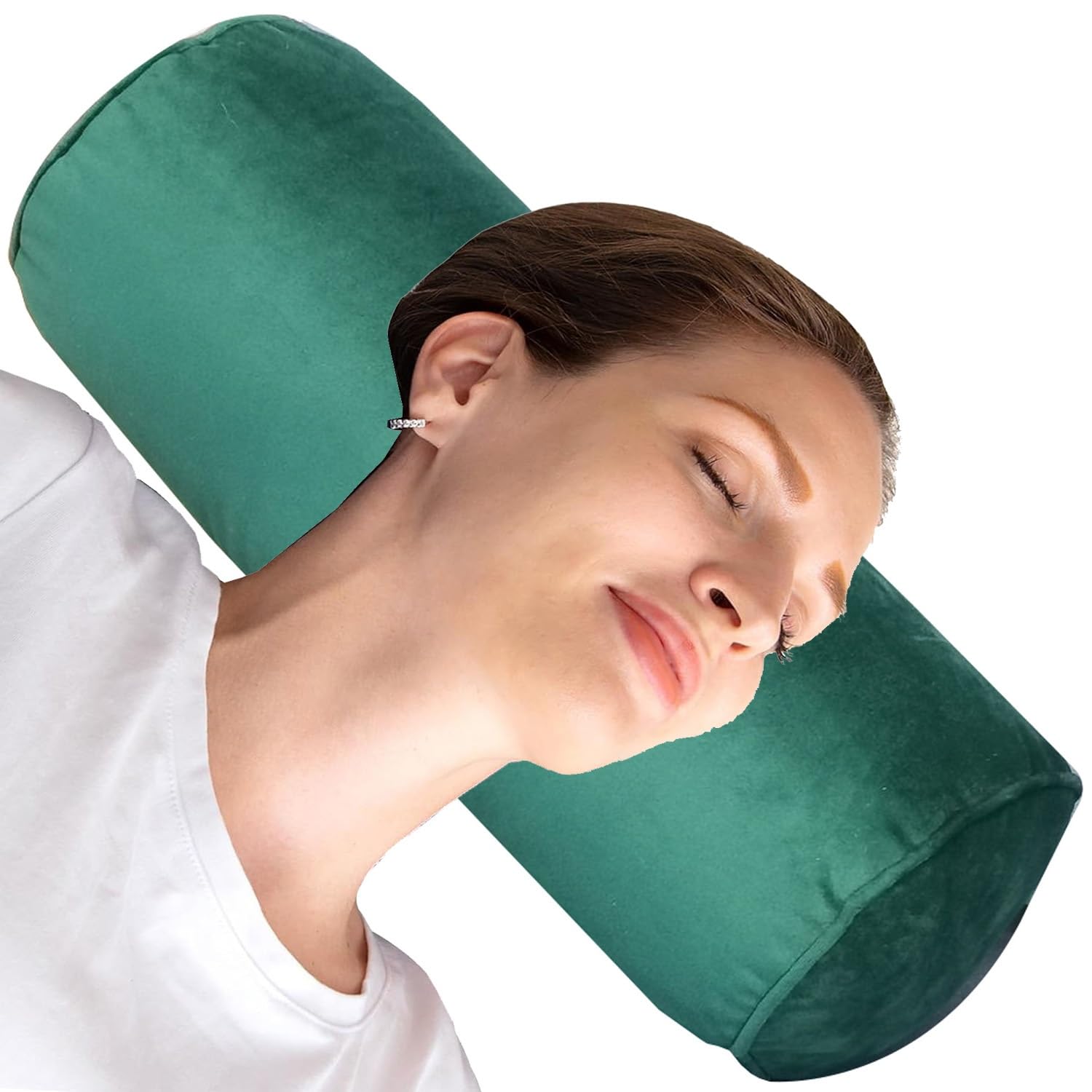 seokor Velvet Cylindrical Pillows Soft Comfort Neck Roll Pillow Removable Washable 12/16/18/20/32in Full Moon Bolster for Sleeping/Head/Neck/Back/Legs/Yoga(B8,10x60cm/4x23in)