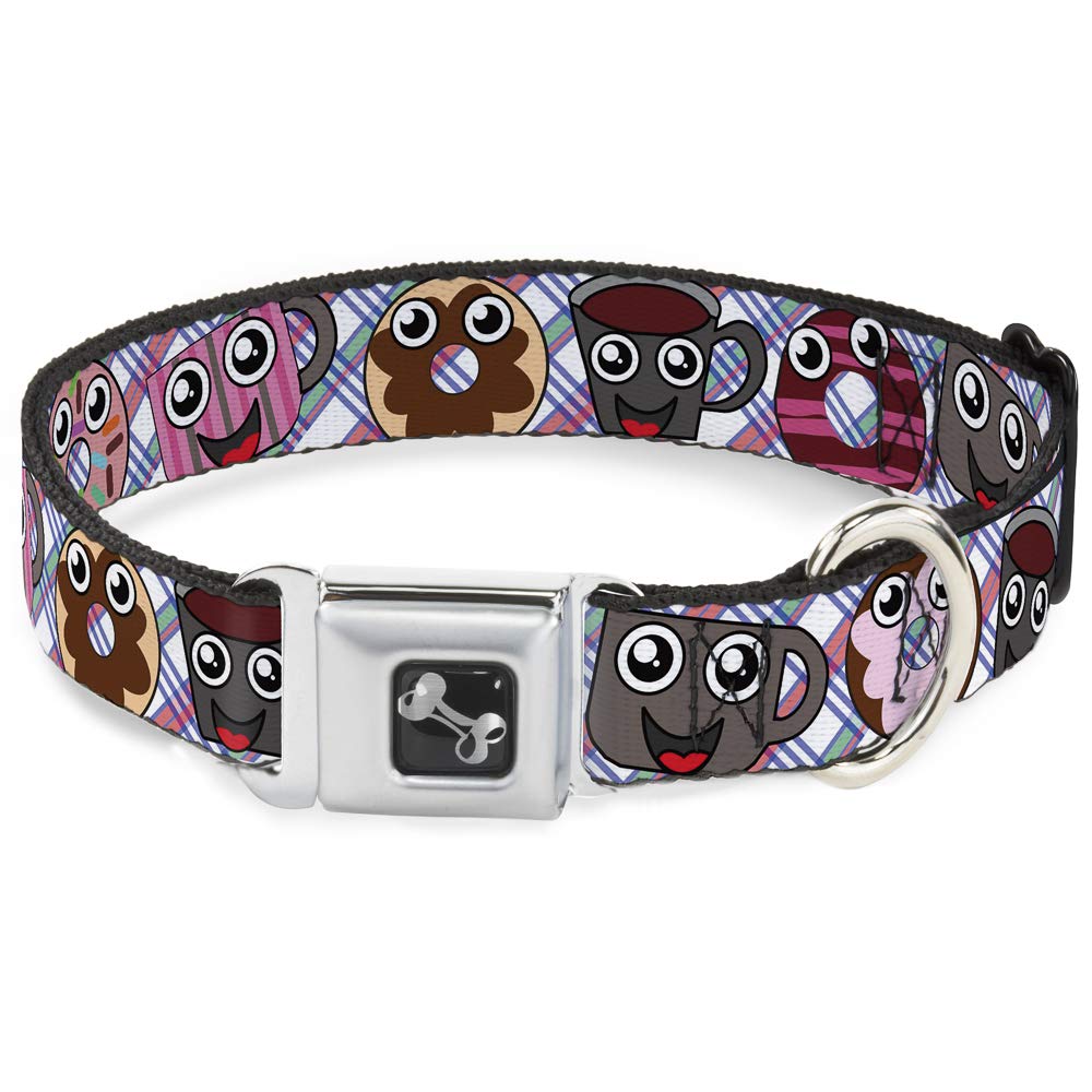 Collier en forme d'os motif donuts et café Medium pour chien