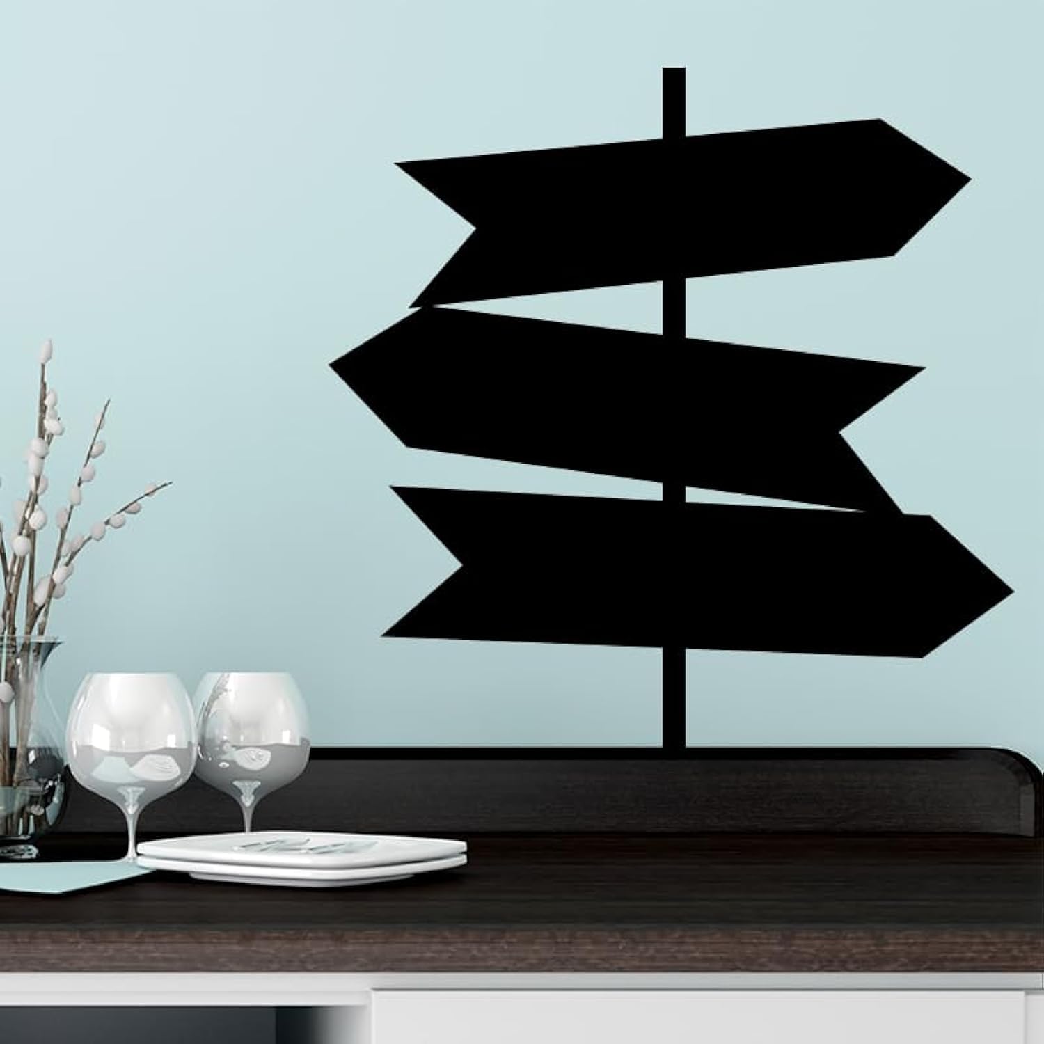 Ambiance Sticker Blackboard Slate – Adhesive Erasable Wall Stickers – Signs – H85 x L85 cm