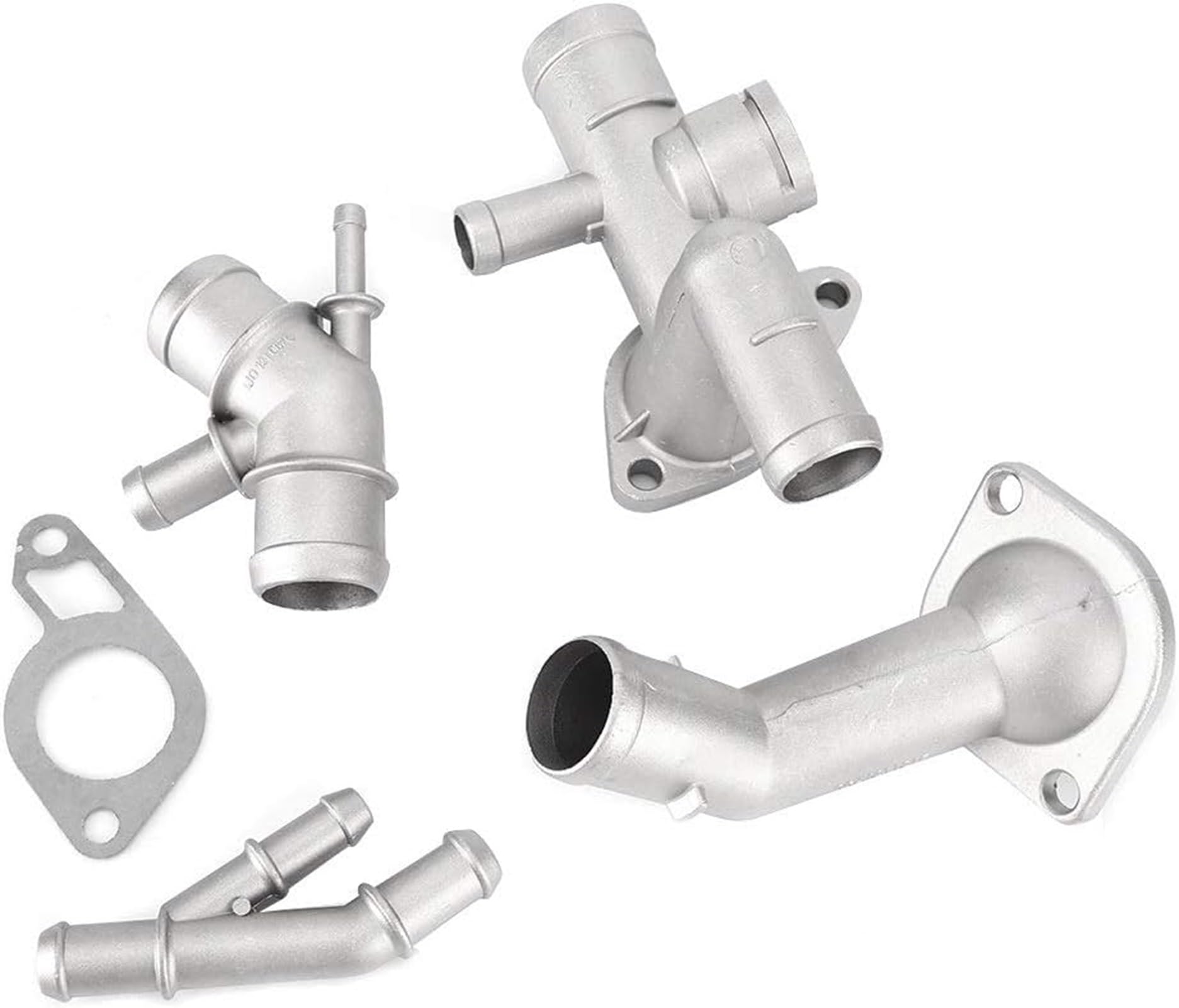 Kste Onecolor 4Pcs/Set Aluminum Engine Coolant Hose Flange Kit Compatible With Mk4golf 1.8T 2000-2005 06A121132a