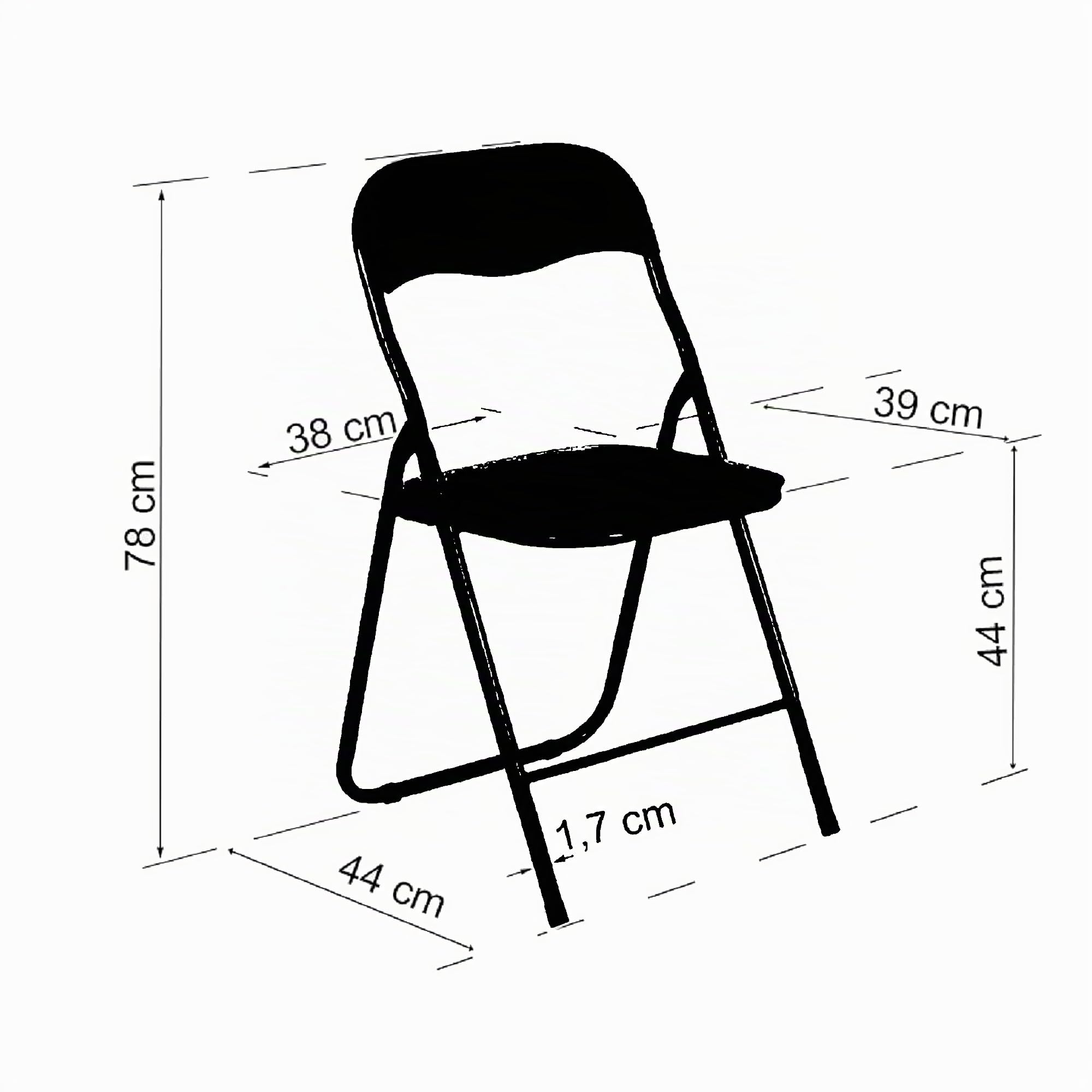 EGLEMTEK Set da 6 Sedia Pieghevole Slim Opaca in Metallo - Sedie per Ufficio Casa Campeggio con Comoda Seduta Imbottita (78 x 44 x 44 cm)