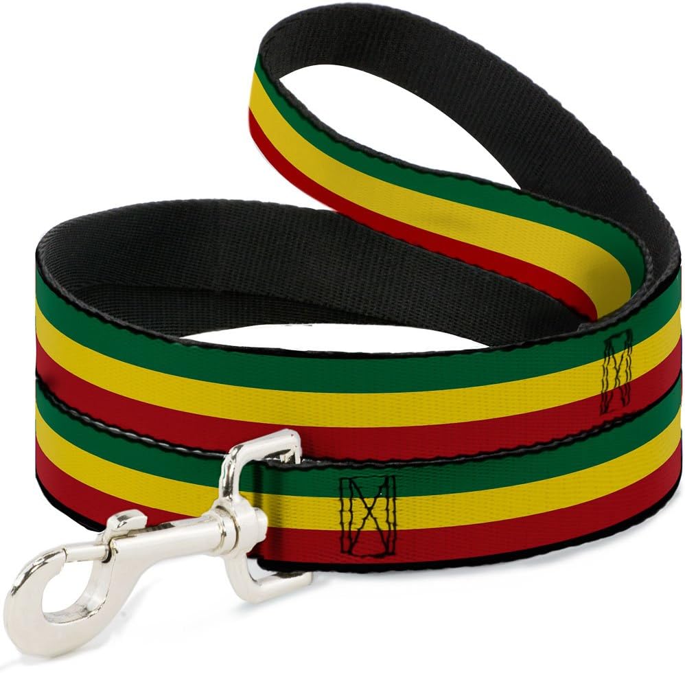 Buckle-Down Pet Leash - Rasta - 6 Feet Long - 1" Wide