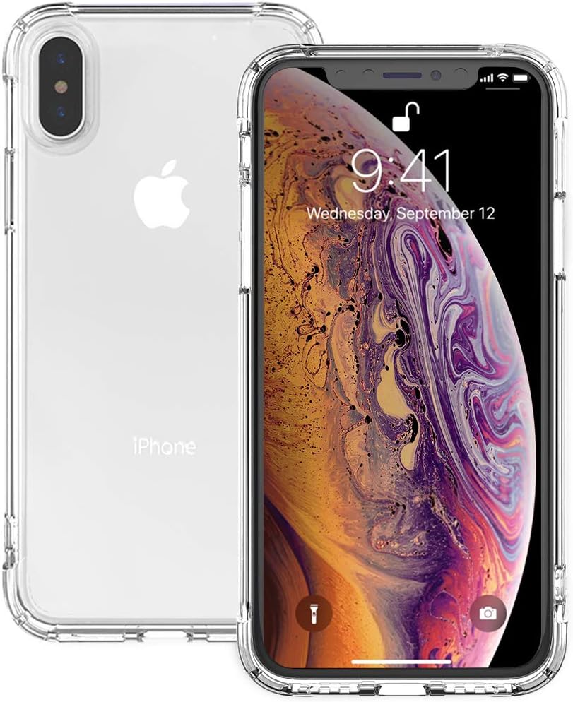IVSUN iPhone Xs Max Case Clear, Shockproof Anti-Yellow TPU iPhone Xs Max Case 6.5″ Silicone Rubber Cover Anti-Watermark