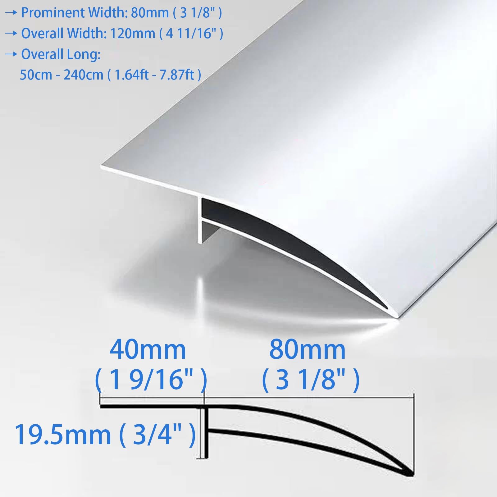 LXLZYXSF Tropfkantenprofil Aus Aluminium 8cm Breit Verhindert Ablaufspuren Durch Regenwasser Für Dach, Balkon Und Terrasse Profil Zur Wasserableitung An Außenwandkanten(L 165cm/5.4ft)