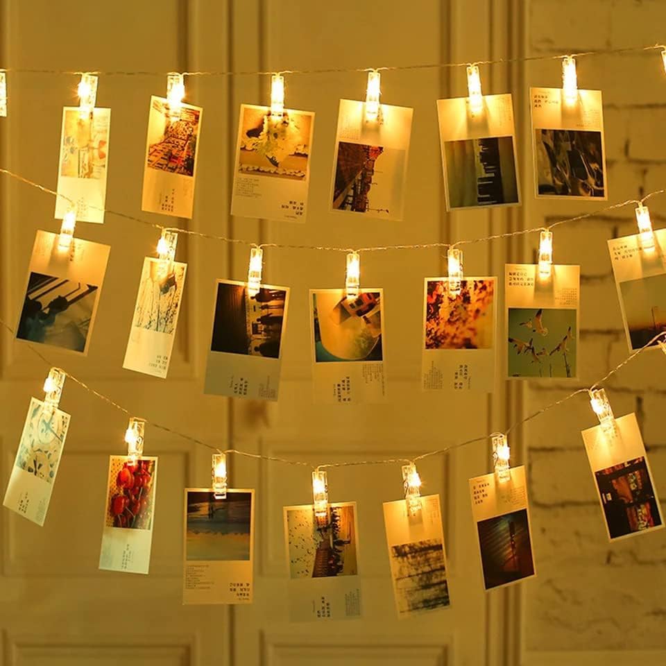 Image of Xenith 14 LED Photo Clip Fairy String Lights for Outdoor Indoor Anniversary Birthday Party Christmas Decoration Home Festival Festive Party Restaurants Farewell (Warm White, 3.5 Meter)