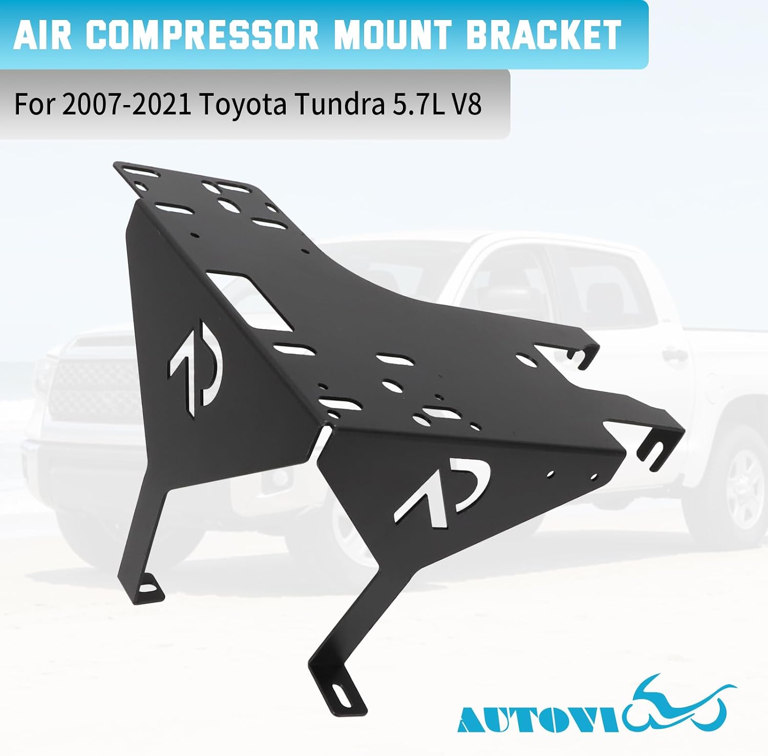 AUTOVIC Air Compressor Mount Bracket for for 2007-2021 Toyota Tundra 5.7L, Heavy-Duty Iron Onboard Air Mounting Kit Compatible with Viair ARB Firestone Compressors