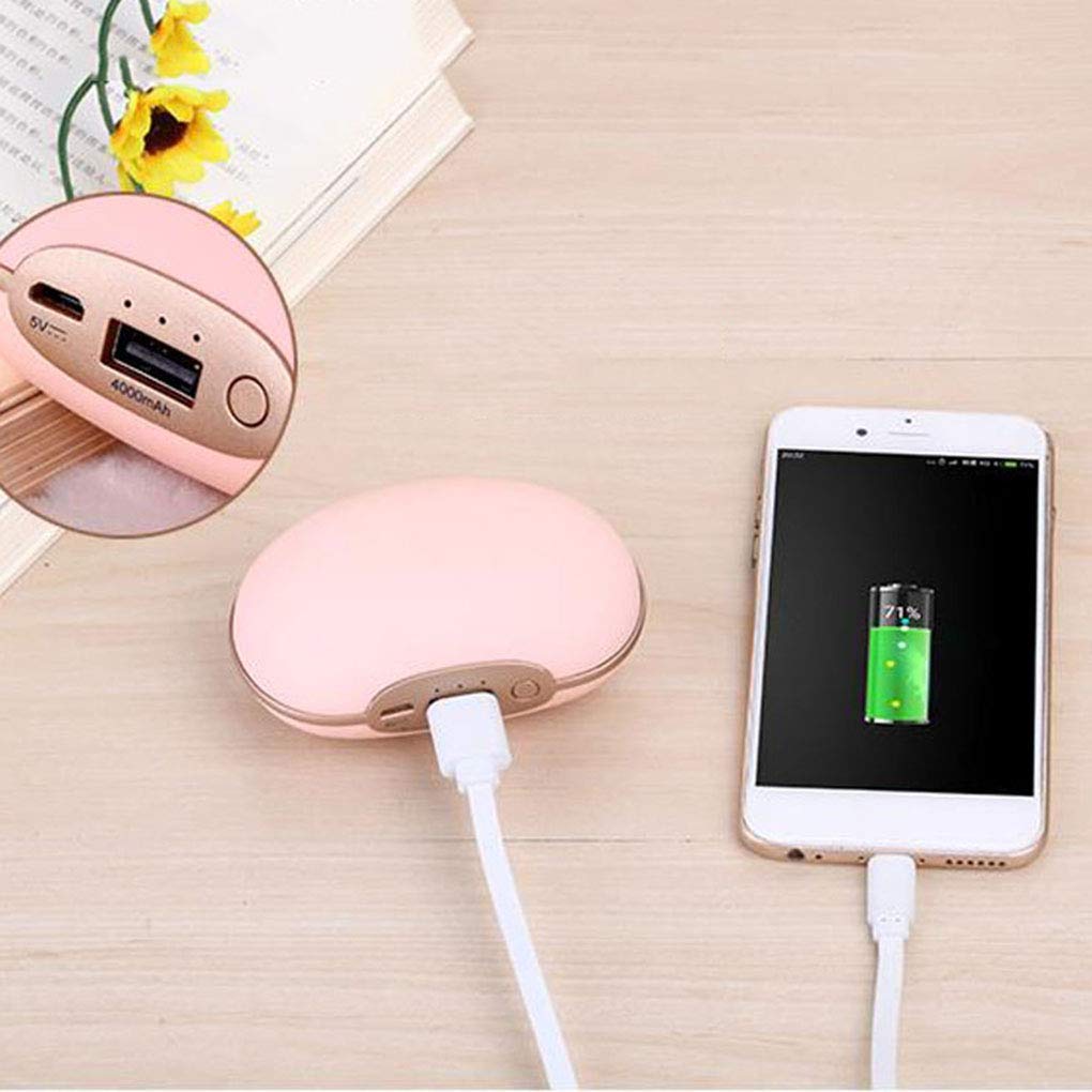 Scaldamani Ricaricabile, Scalda Tasca USB, Riscaldatore Portatile Durevole, Scaldamani Elettrico Riutilizzabile, I Migliori Regali Invernali, Power Bank, Rosa