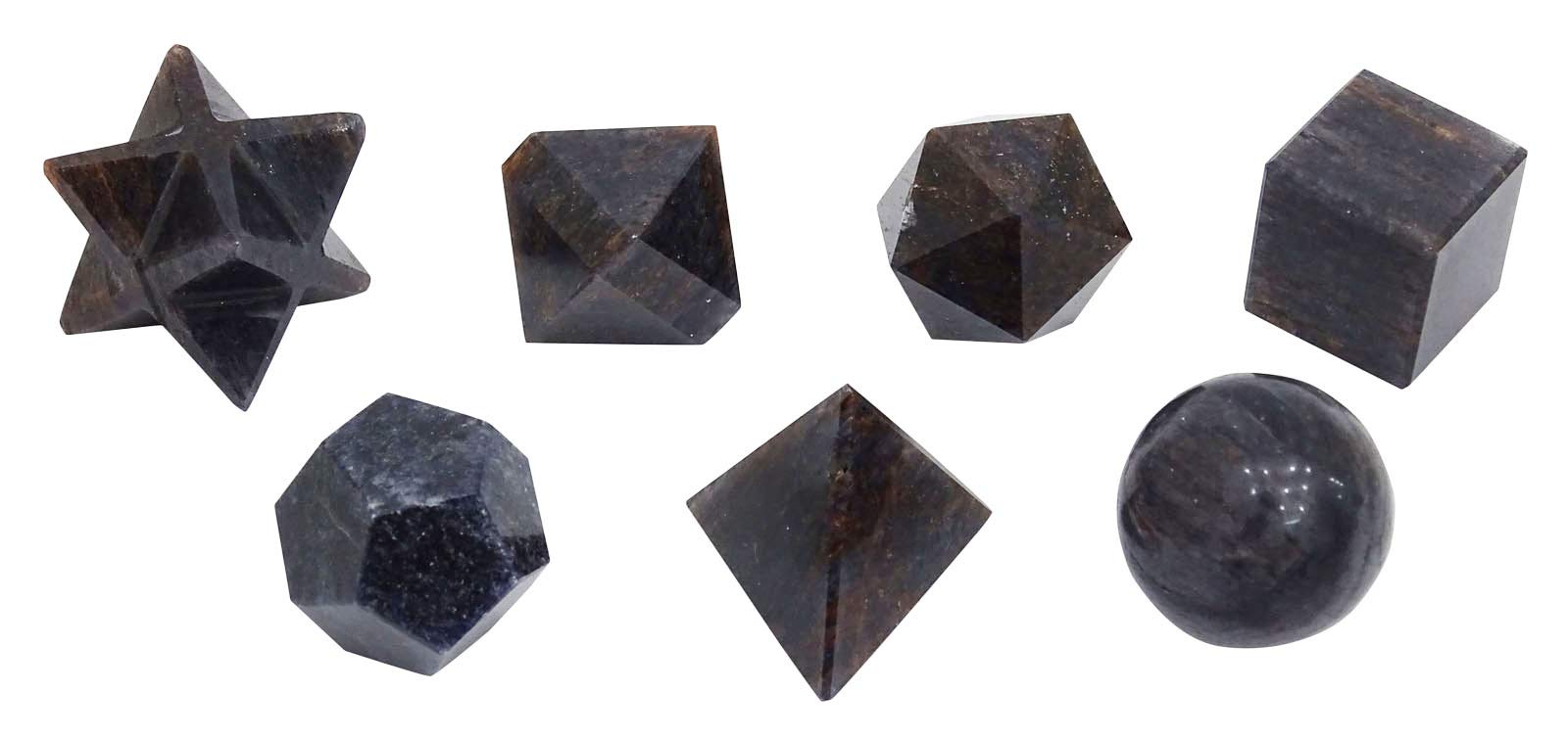 HarmonizeAventurine Stone 7 Pieces Sacred Geometry Sets Reiki Healing Crystal Spiritual Gift