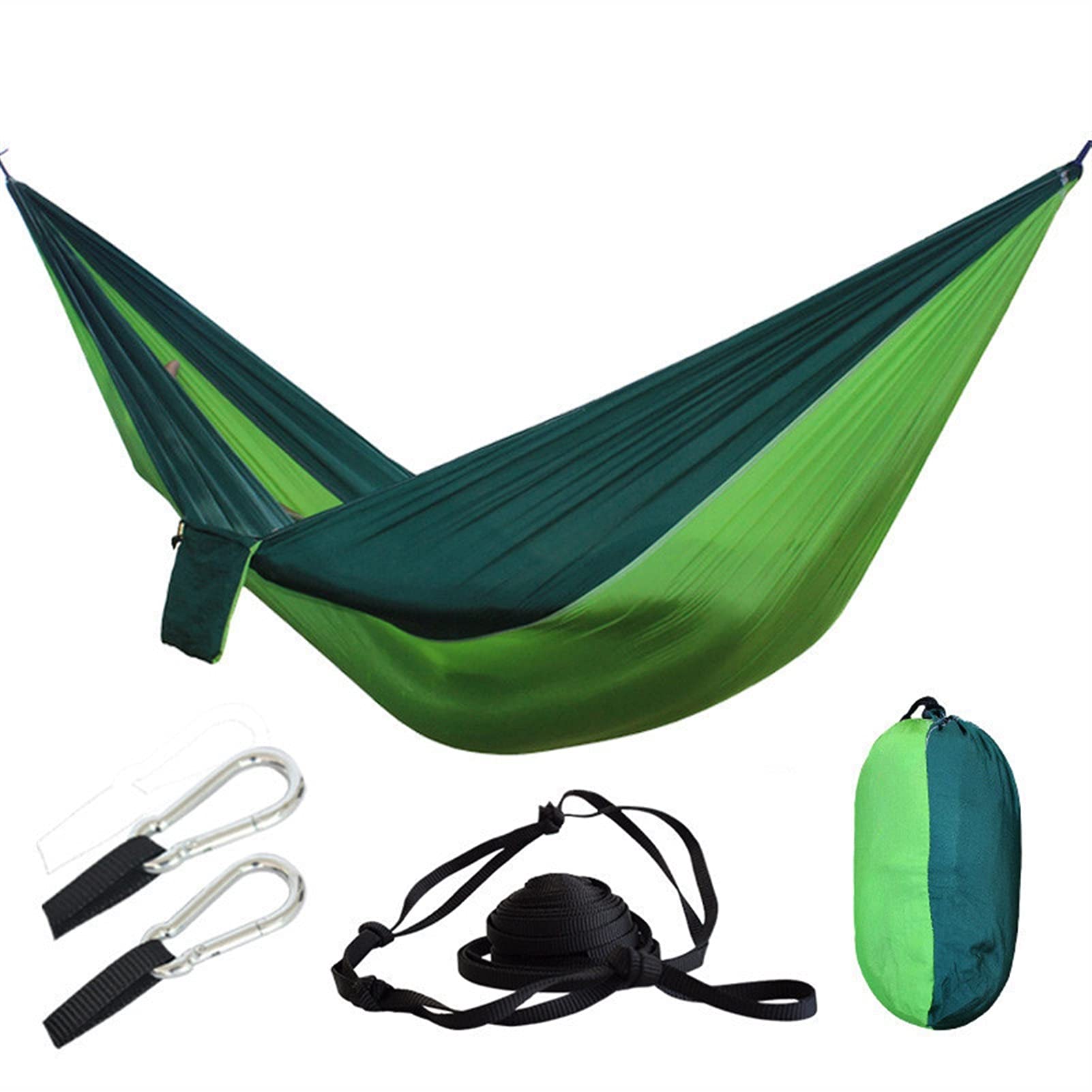 Hamac Suspendu Ultraléger 2 Personnes - Nylon Parachute 210T - 270x140 Cm - Noir