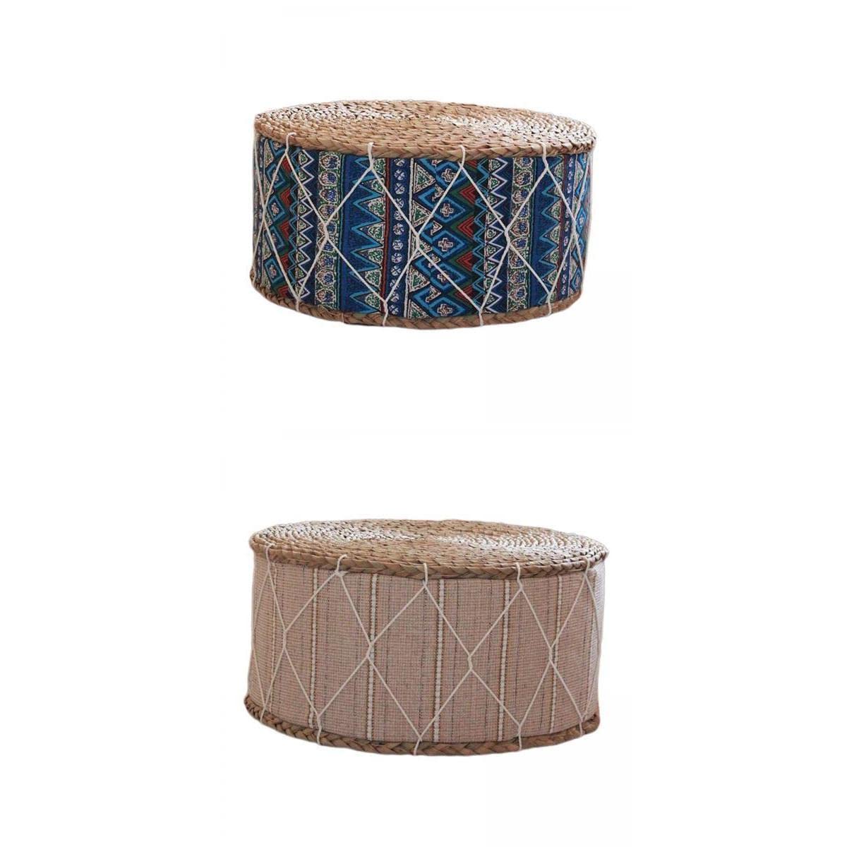 12" Straw Tatami Futon Floor Cushion Yoga Meditation Cushion Footstool 2pc Color Mixed 3-picture-14