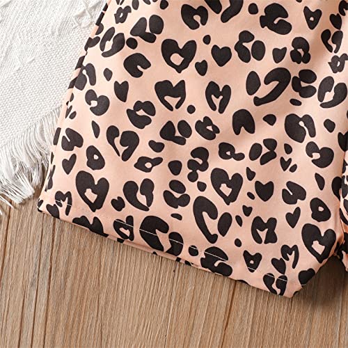 Patpat Girl's One Piece Jumpsuits Cute Leopard Print Sleeveless Ruffle Playsuit Overall Rompers Outfits, Khaki, 11-12 Years #TOP4